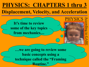 Displacement, Velocity, and Acceleration