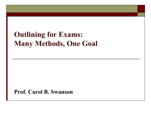 Professor Swanson`s Workshop on Outlining