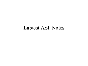 Labtest.ASP Notes