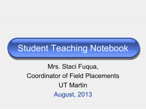 Student Teaching Notebook - University of Tennessee at Martin