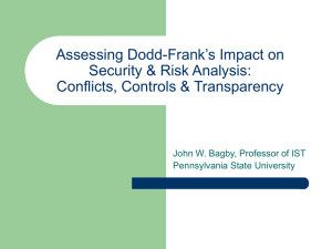 Assessing Dodd-Frank`s Impact on Security & Risk Analysis