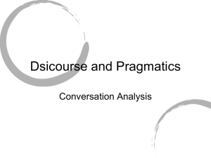 Dsicourse and Pragmatics