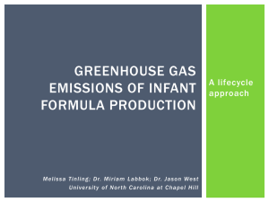 Greenhouse Gas Emissions of Infant Formula Production