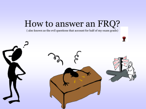 How to answer and FRQ