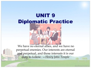 Unit 9 Diplomatic Practice
