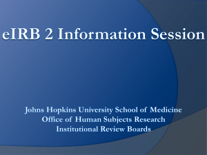 eIRB 2 Information Session