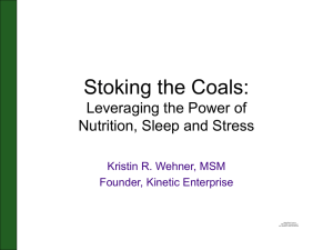 Leveraging the Power of Nutrition, Sleep and Stress