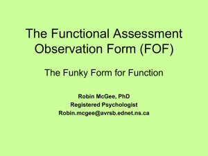 The Functional Assessment Observation Form