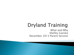 Dryland Training 2013 Parent session 3