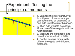 Experiment -Testing the principle of moments