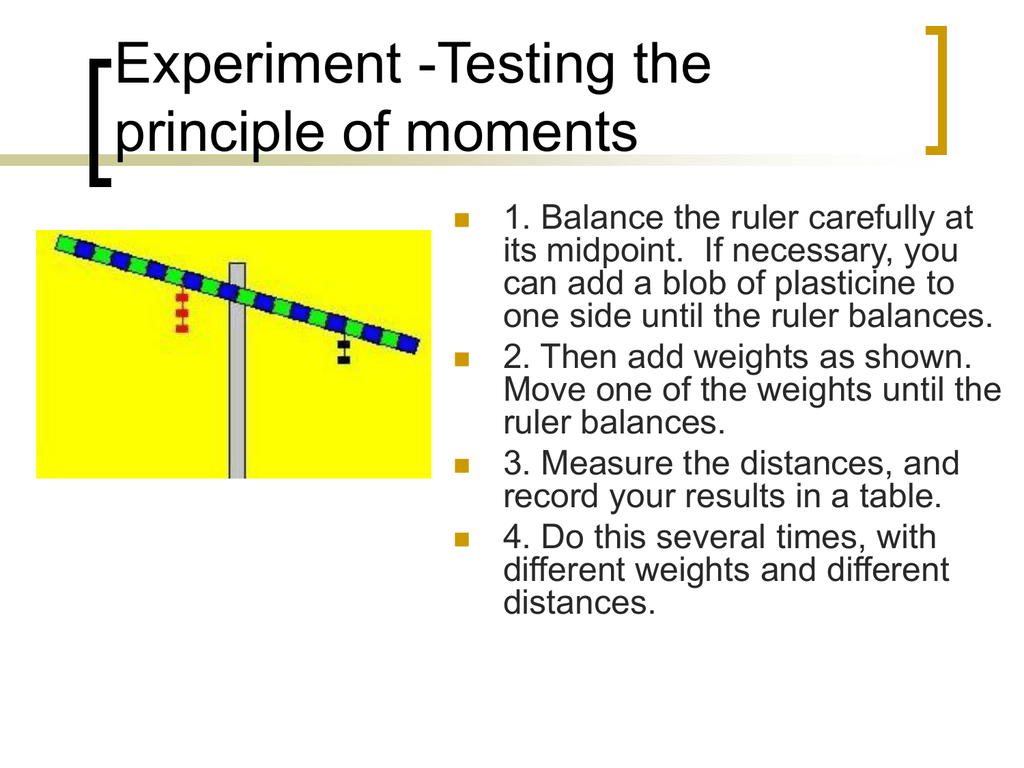 experiment for principle of moments