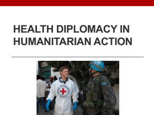 HEALTH DIPLOMACY IN HUMANITARIAN ACTION - ghd-net