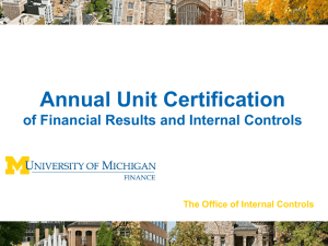 Annual Unit Certification Presentation