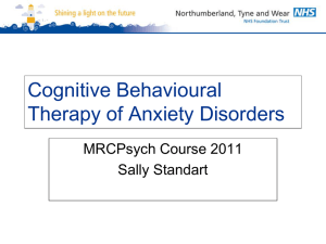 Cognitive Behavioural Therapy of Anxiety