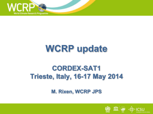 WCRP Update, CORDEX project office