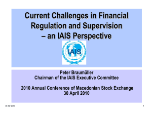 IAIS Insurance Core Principles and Effective Supervision