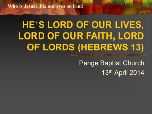 fix our eyes on jesus – lord of our lives and lord of our faith