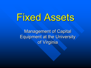 Fixed Assets - University of Virginia