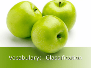 Vocabulary: Classification