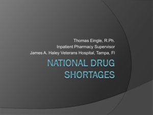 Drug Shortages by Primary Reason for Disruption in Production and