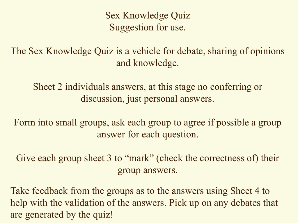 Sex Knowledge Quiz Your Health Sunderland