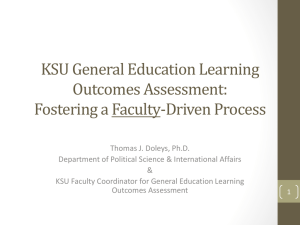KSU General Education Learning Outcomes Assessment: Faculty