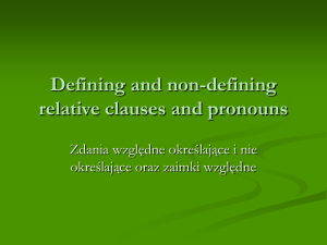 Relative clauses and pronouns