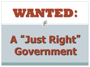 Wanted—a “Just Right” Government