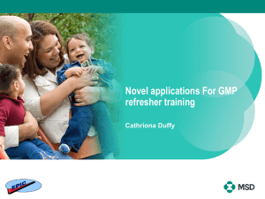 Novel applications For GMP Training