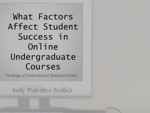 What Factors Affect Student Success in Online Undergraduate