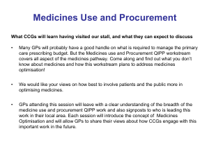 Medicines use and procurement