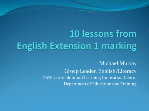 10 lessons from English Extension 1 marking