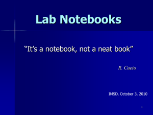 Lab Notebooks - LSU Macromolecular Studies Group