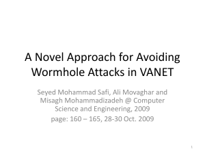 A Novel Approach for Avoiding Wormhole Attacks in VANET