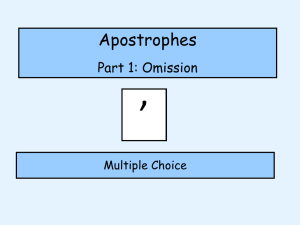 Apostrophes of omission - multiple choice