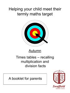 March p4 -Targets-booklet-times-tables