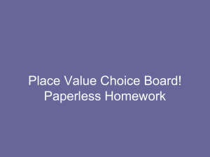 Place Value Choice Board