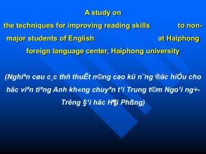 Hai phong Public University English Department A study on
