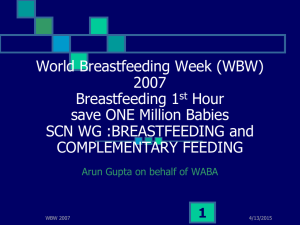 WBW 2007 - Breastfeeding: The 1st Hour - Save ONE