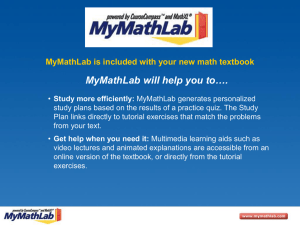 Getting Started With MyMathLab (Power Point