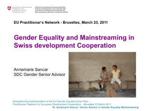 Gender Equality and Mainstreaming in Swiss development