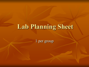 Lab Planning Sheet