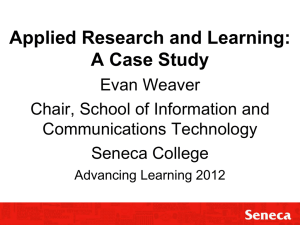 Applied Research and Learning: A Case Study