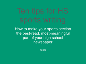 Top 10 tips for HS sports writing