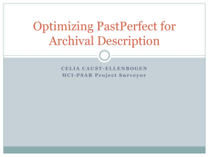 Optimizing PastPerfect for Museum Description