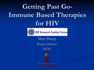 Immune Based Therapies and HIV