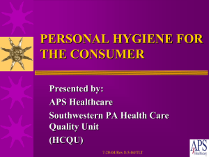 personal hygiene for the consumer