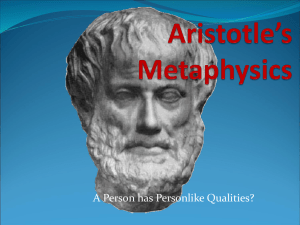 Aristotle`s Metaphysics