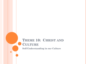 Theme 10: Christ and Culture