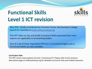 L1 Functional ICT revision and exam notes